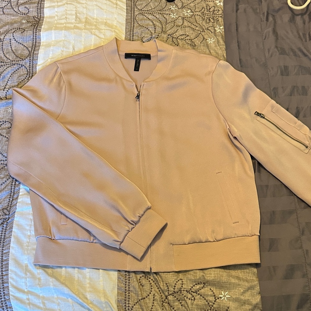 BCBGMaxAzria Light Pink Bomber Jacket
